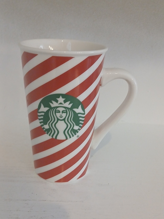 Starbucks Other - Starbucks Red, White & Green Diagonal Stripe Mug